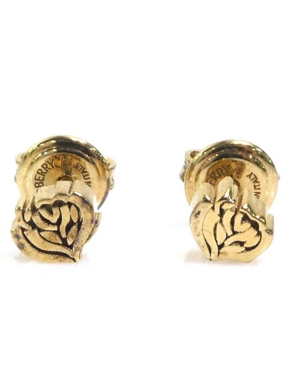 BURBERRY Pierce Earrings Gold Silver 925